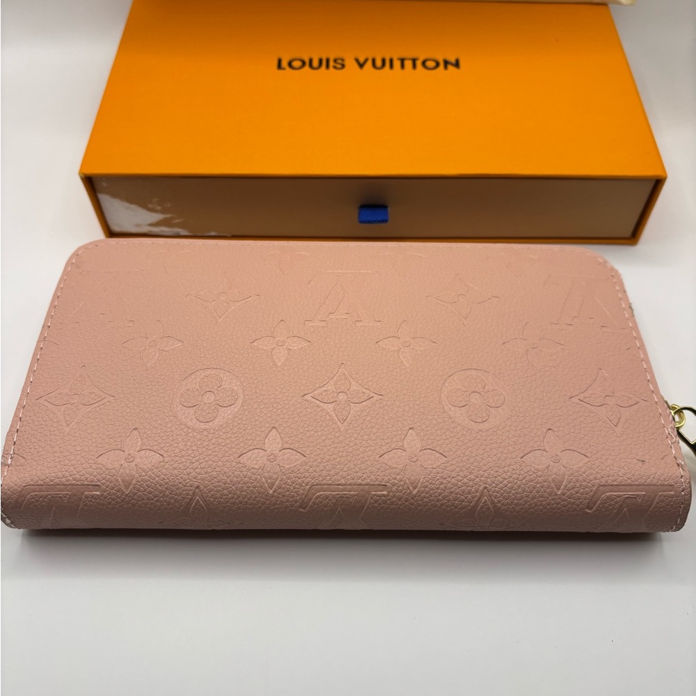 Blush Pink Monogram Zippy Wallet - Picture 2 of 7